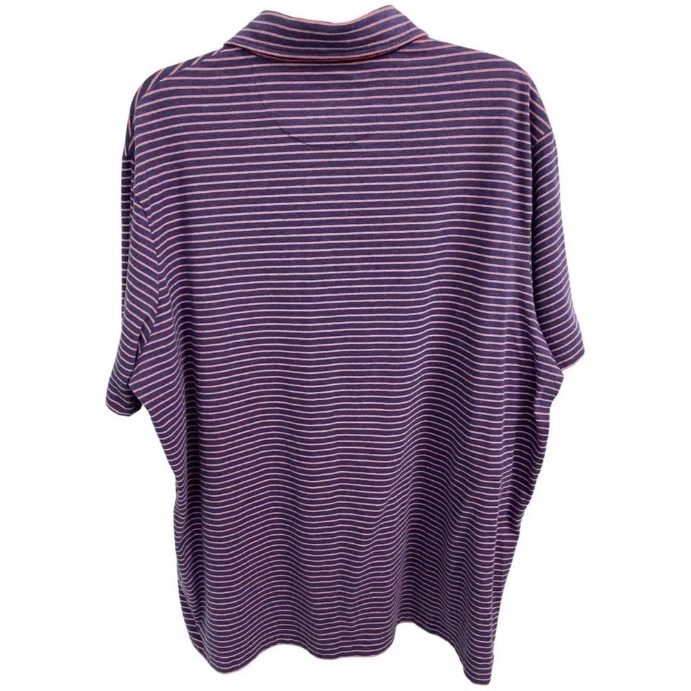Polo Ralph Lauren Men’s Navy Pink Striped Performance Classic Fit Polo Shirt XL
